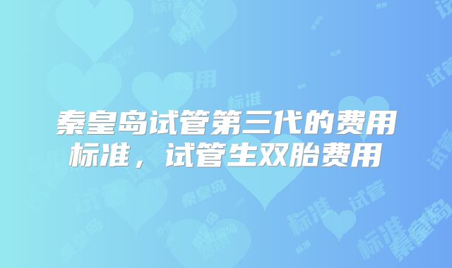 秦皇岛试管第三代的费用标准，试管生双胎费用