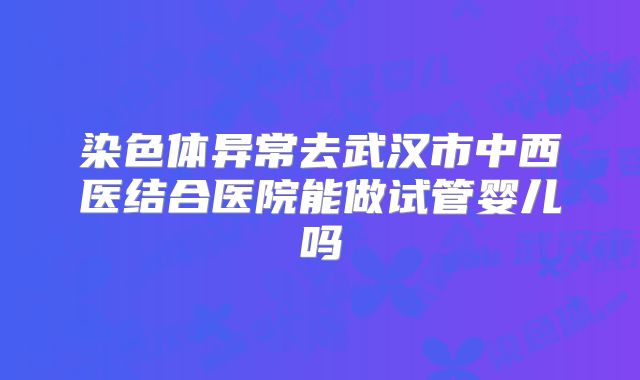 染色体异常去武汉市中西医结合医院能做试管婴儿吗