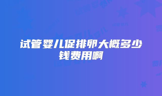 试管婴儿促排卵大概多少钱费用啊