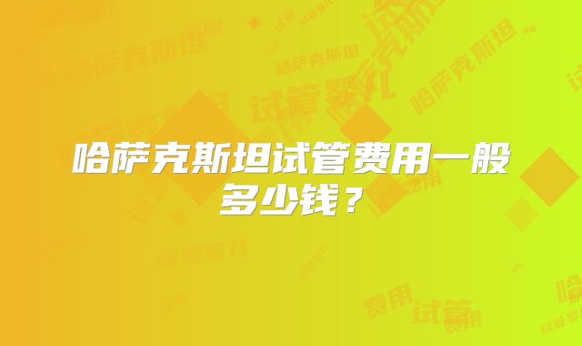 哈萨克斯坦试管费用一般多少钱？