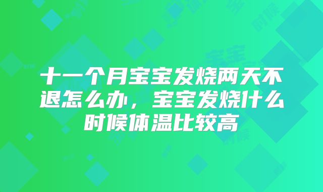 十一个月宝宝发烧两天不退怎么办，宝宝发烧什么时候体温比较高