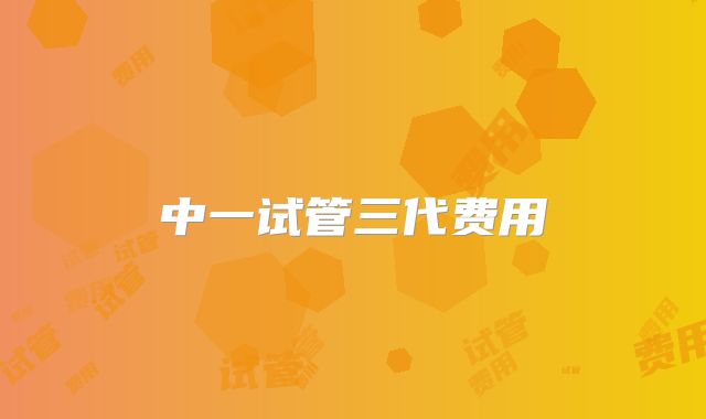 中一试管三代费用