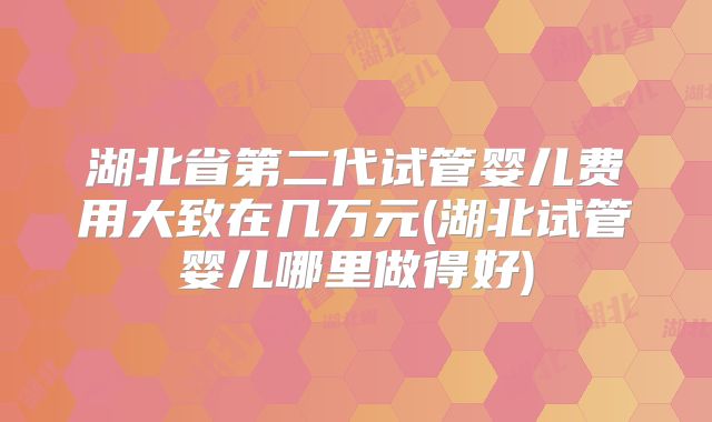 湖北省第二代试管婴儿费用大致在几万元(湖北试管婴儿哪里做得好)