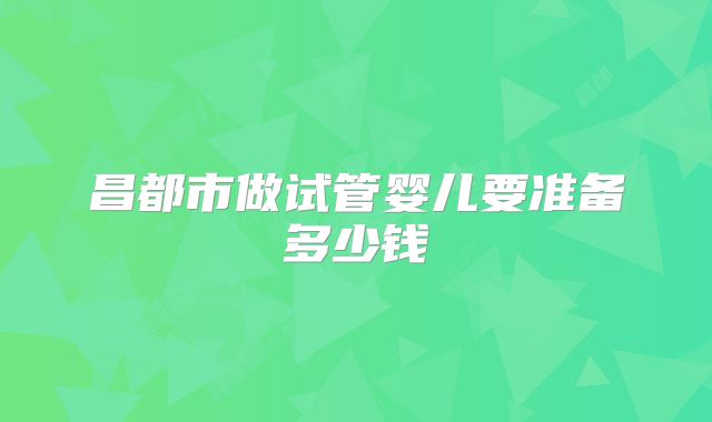 昌都市做试管婴儿要准备多少钱