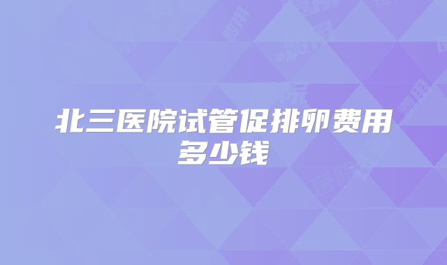 北三医院试管促排卵费用多少钱
