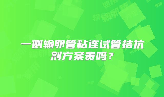 一侧输卵管粘连试管拮抗剂方案贵吗?