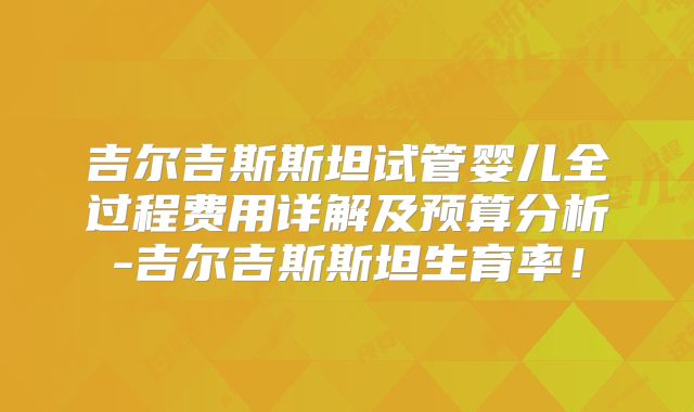 吉尔吉斯斯坦试管婴儿全过程费用详解及预算分析-吉尔吉斯斯坦生育率！