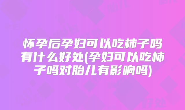 怀孕后孕妇可以吃柿子吗有什么好处(孕妇可以吃柿子吗对胎儿有影响吗)