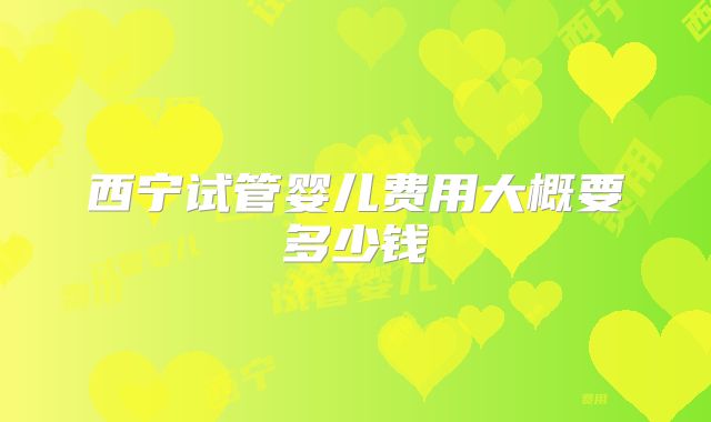 西宁试管婴儿费用大概要多少钱