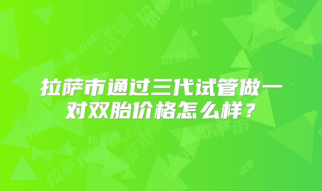 拉萨市通过三代试管做一对双胎价格怎么样?