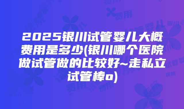 2025银川试管婴儿大概费用是多少(银川哪个医院做试管做的比较好~走私立试管棒o)