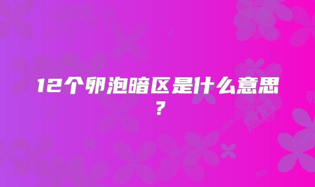 12个卵泡暗区是什么意思?