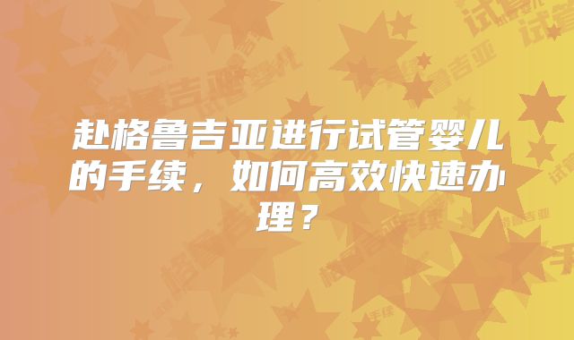 赴格鲁吉亚进行试管婴儿的手续,如何高效快速办理?