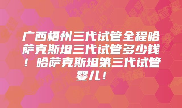 广西梧州三代试管全程哈萨克斯坦三代试管多少钱！哈萨克斯坦第三代试管婴儿！