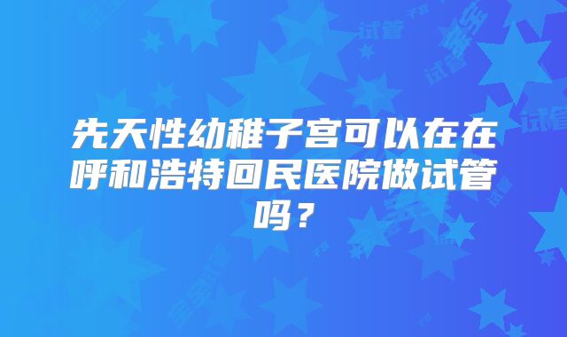 先天性幼稚子宫可以在在呼和浩特回民医院做试管吗？