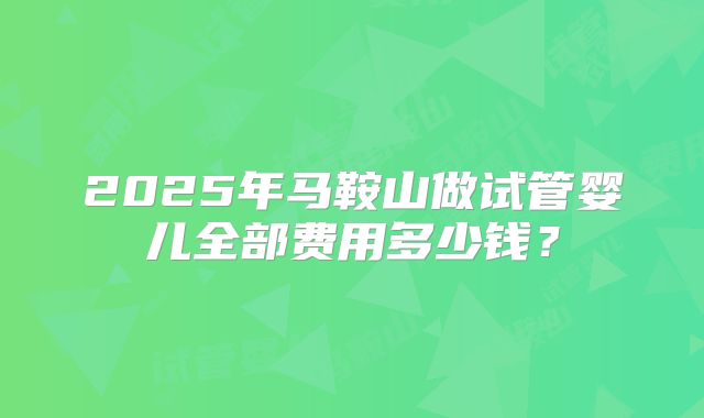 2025年马鞍山做试管婴儿全部费用多少钱？