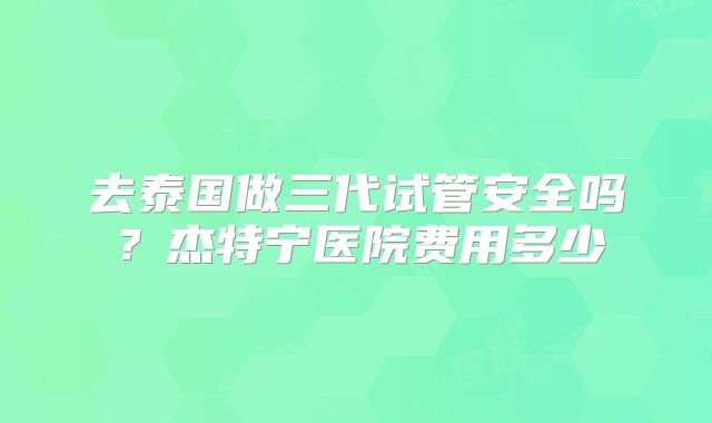去泰国做三代试管安全吗？杰特宁医院费用多少