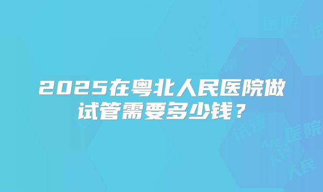 2025在粤北人民医院做试管需要多少钱?