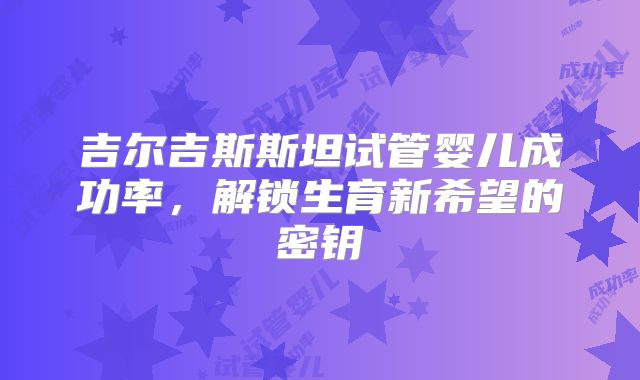 吉尔吉斯斯坦试管婴儿成功率，解锁生育新希望的密钥