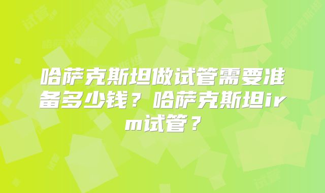 哈萨克斯坦做试管需要准备多少钱？哈萨克斯坦irm试管？