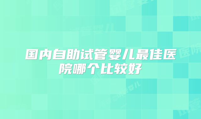 国内自助试管婴儿最佳医院哪个比较好