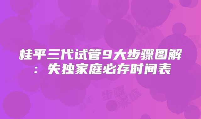 桂平三代试管9大步骤图解:失独家庭必存时间表