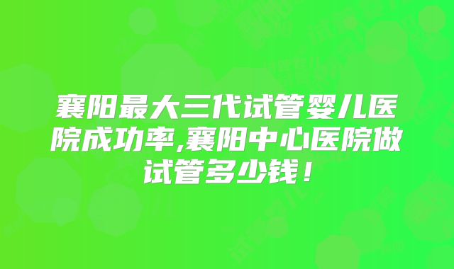 襄阳最大三代试管婴儿医院成功率,襄阳中心医院做试管多少钱！