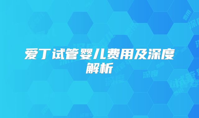 爱丁试管婴儿费用及深度解析