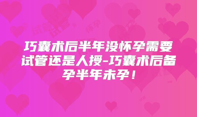 巧囊术后半年没怀孕需要试管还是人授-巧囊术后备孕半年未孕!