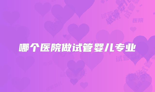 哪个医院做试管婴儿专业