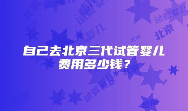 自己去北京三代试管婴儿费用多少钱?