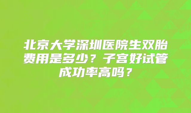 北京大学深圳医院生双胎费用是多少？子宫好试管成功率高吗？