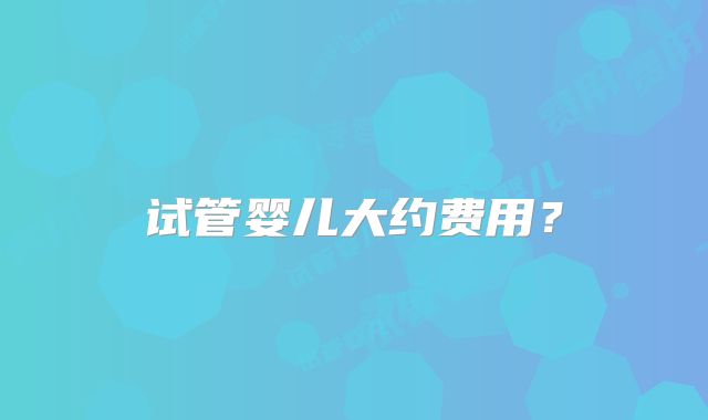 试管婴儿大约费用？