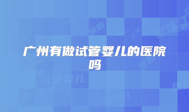 广州有做试管婴儿的医院吗