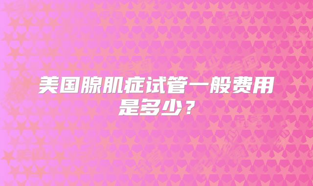 美国腺肌症试管一般费用是多少？