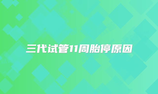 三代试管11周胎停原因