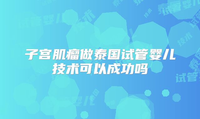 子宫肌瘤做泰国试管婴儿技术可以成功吗