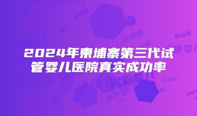 2024年柬埔寨第三代试管婴儿医院真实成功率