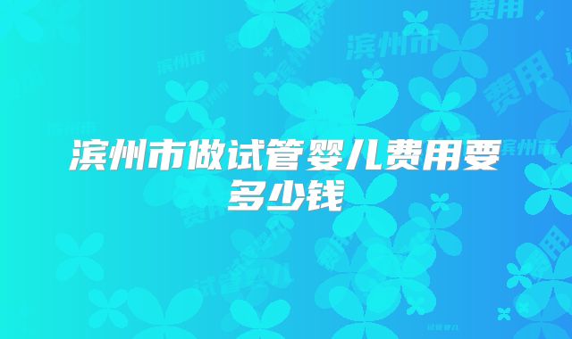 滨州市做试管婴儿费用要多少钱