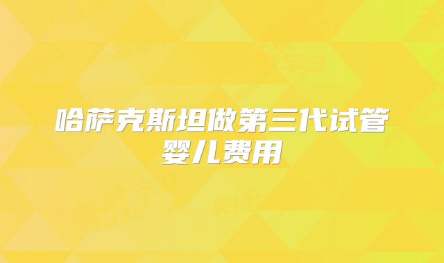 哈萨克斯坦做第三代试管婴儿费用