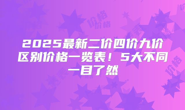 2025最新二价四价九价区别价格一览表!5大不同一目了然