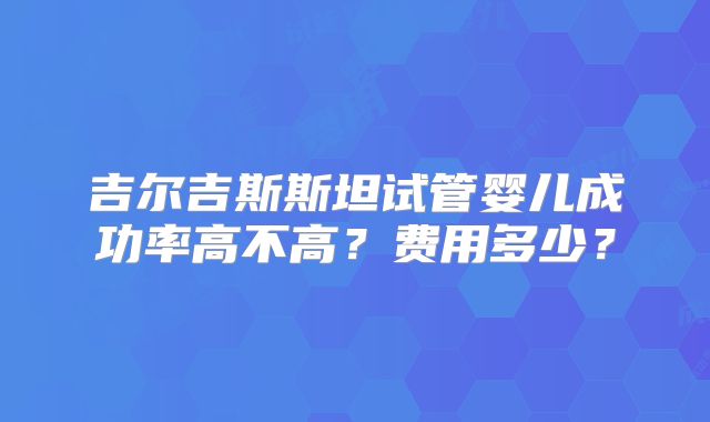 吉尔吉斯斯坦试管婴儿成功率高不高？费用多少？