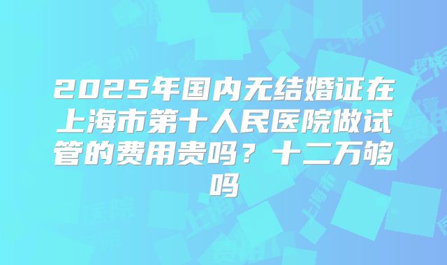 2025年国内无结婚证在上海市第十人民医院做试管的费用贵吗？十二万够吗