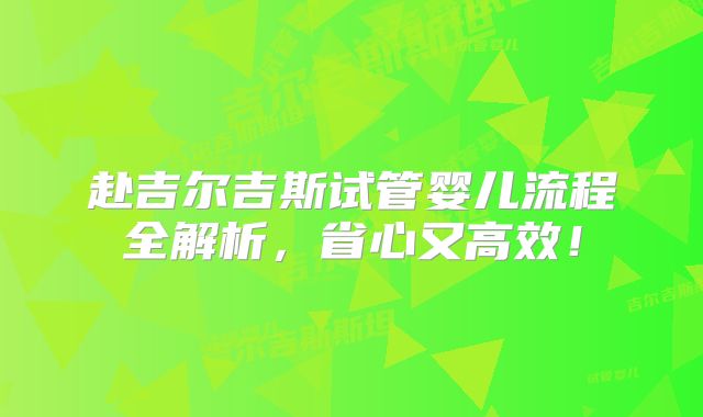赴吉尔吉斯试管婴儿流程全解析，省心又高效！