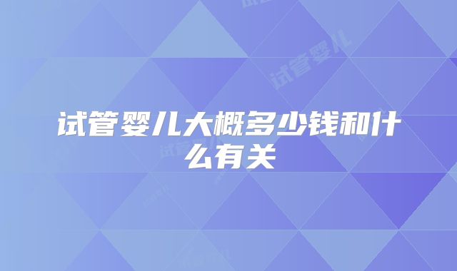 试管婴儿大概多少钱和什么有关