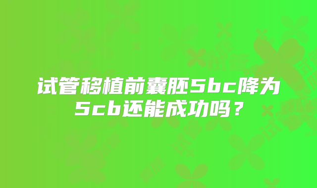 试管移植前囊胚5bc降为5cb还能成功吗?