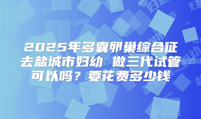 2025年多囊卵巢综合征去盐城市妇幼 做三代试管可以吗?要花费多少钱