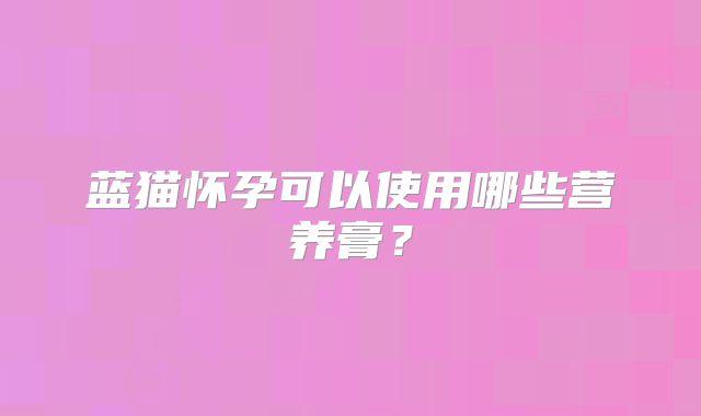 蓝猫怀孕可以使用哪些营养膏?