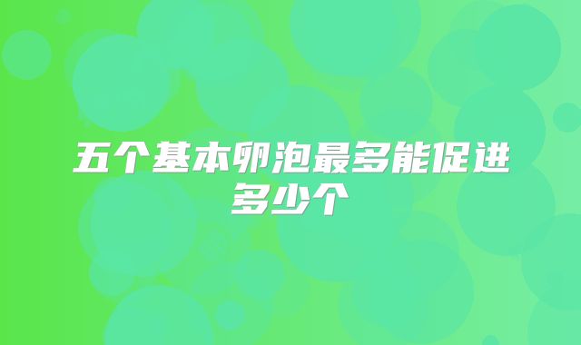 五个基本卵泡最多能促进多少个