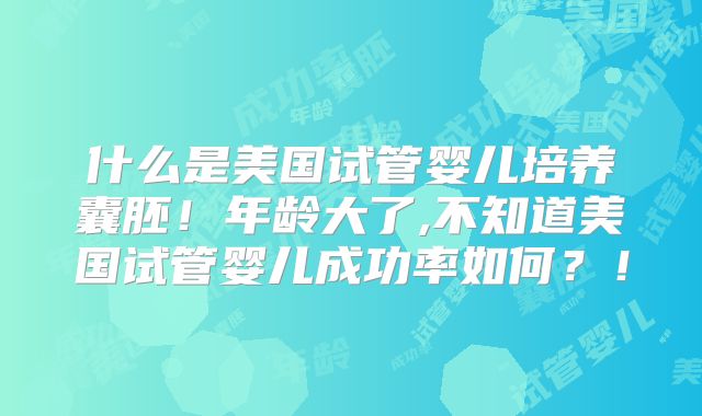 什么是美国试管婴儿培养囊胚！年龄大了,不知道美国试管婴儿成功率如何？！
